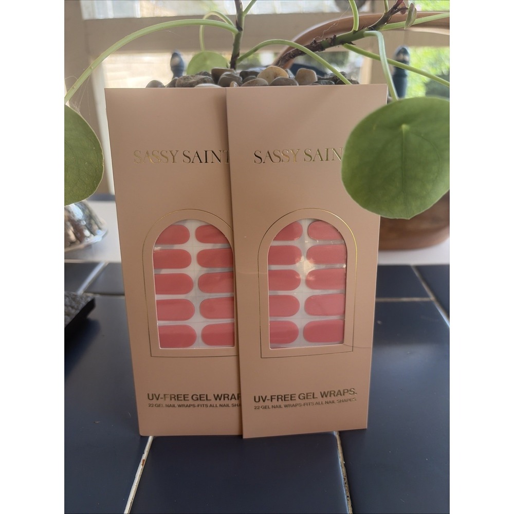 Sassy Saints UV Free Gel Nail Wraps - NEW Set of 2 Rose Tone (D3)